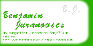 benjamin juranovics business card